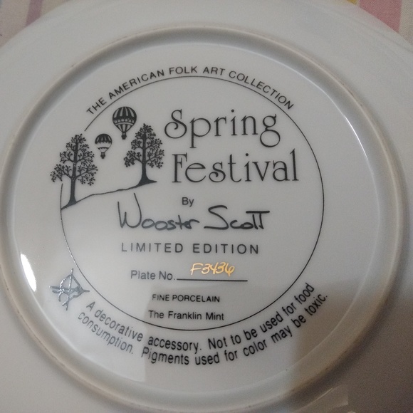 SPRING FESTIVAL Plate Jane Wooster Scott American - Picture 3 of 3